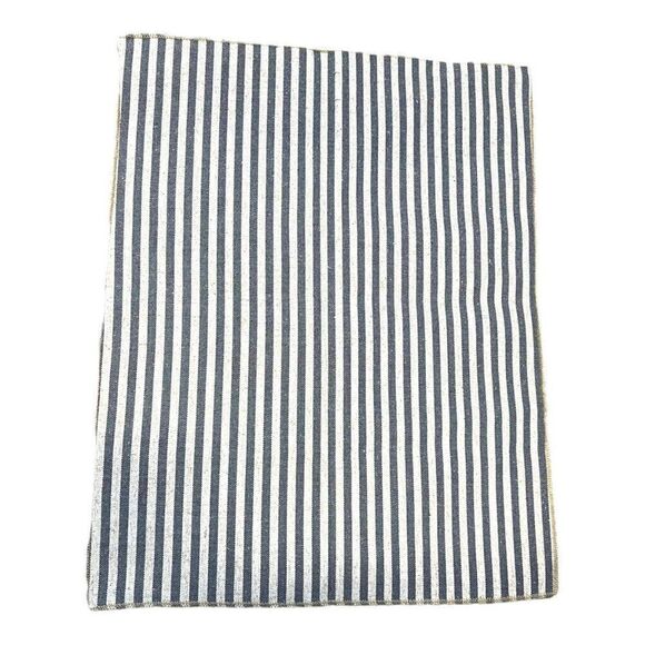 Linen Blend Stripe Fabric Samples Lot craft Kaufman Polyester Blue & White - Picture 5 of 16